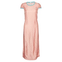 Marni Koralle Rosa Logo Muster Sateen Maxikleid S