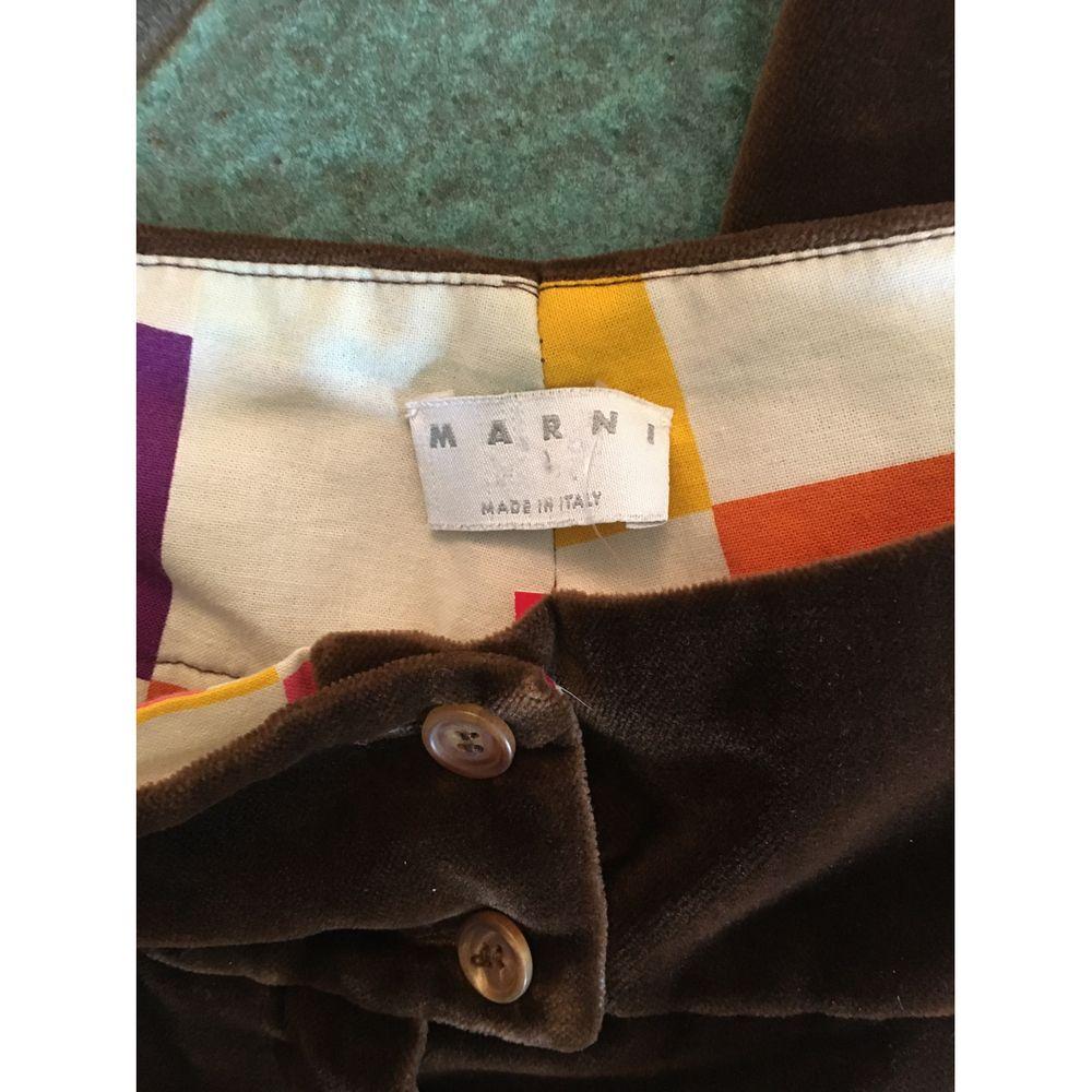 Marni Cotton Trousers in Brown In Good Condition In Carnate, IT