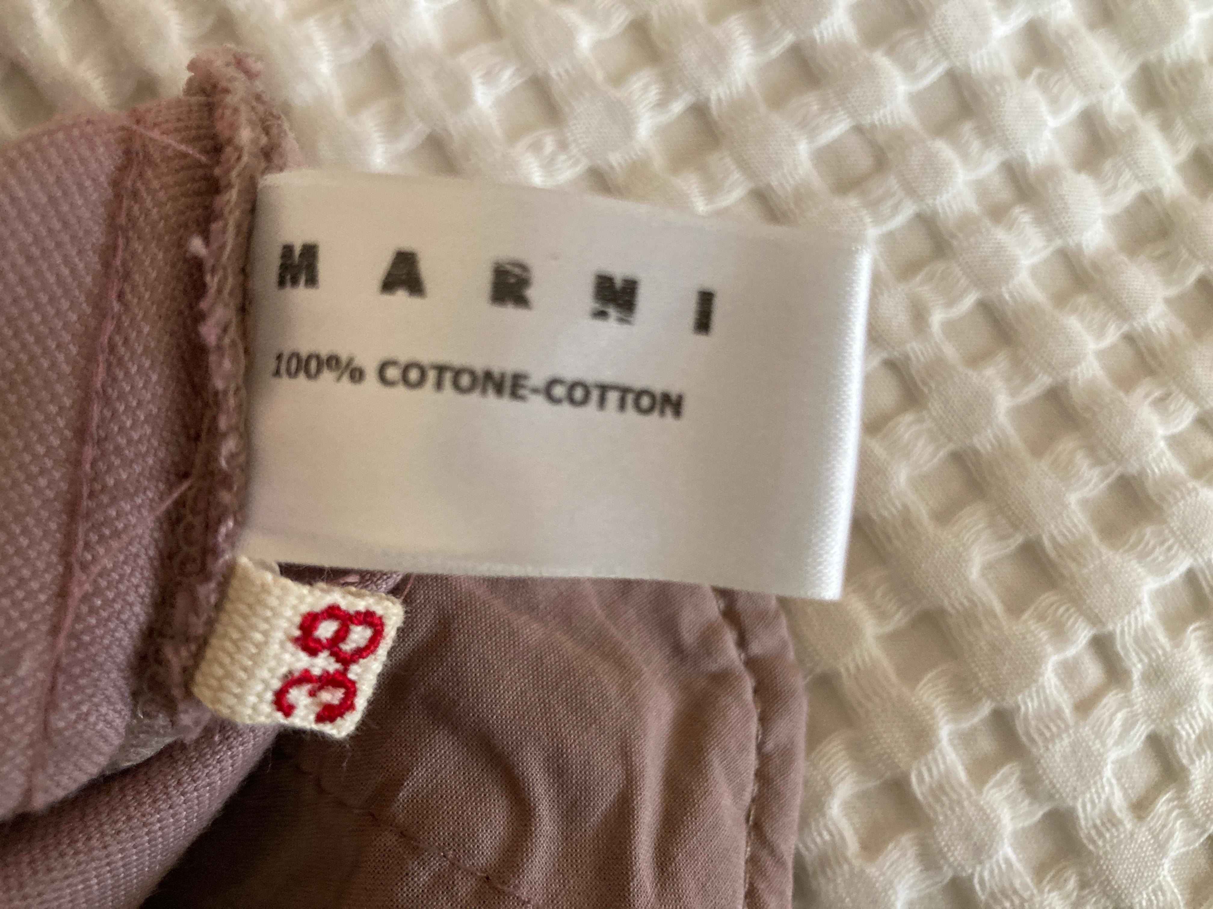 MARNI Cotton Velvet Cropped Pants For Sale 5