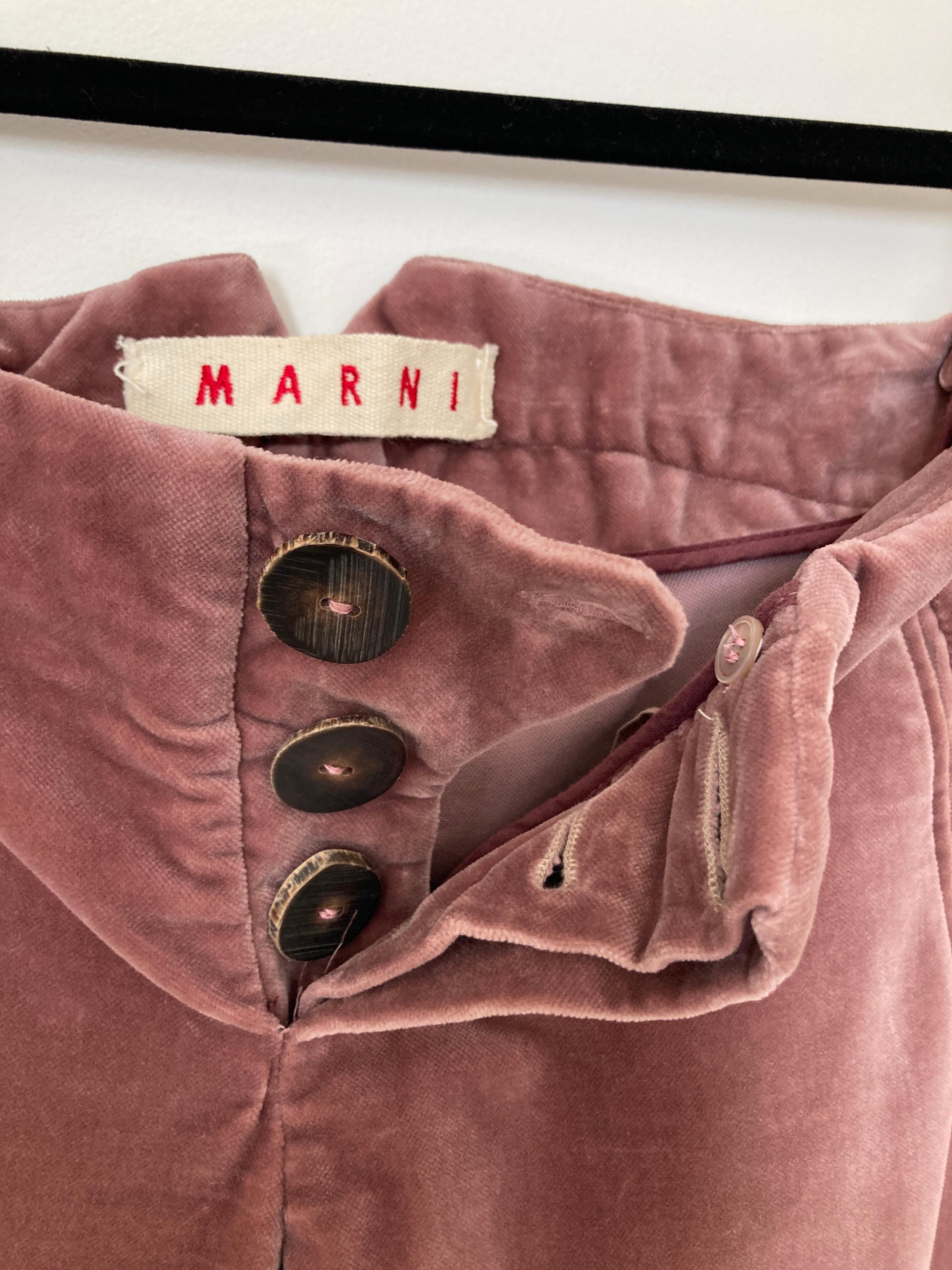 MARNI Hose aus Baumwollsamt mit Cropped-Muster für Damen oder Herren im Angebot