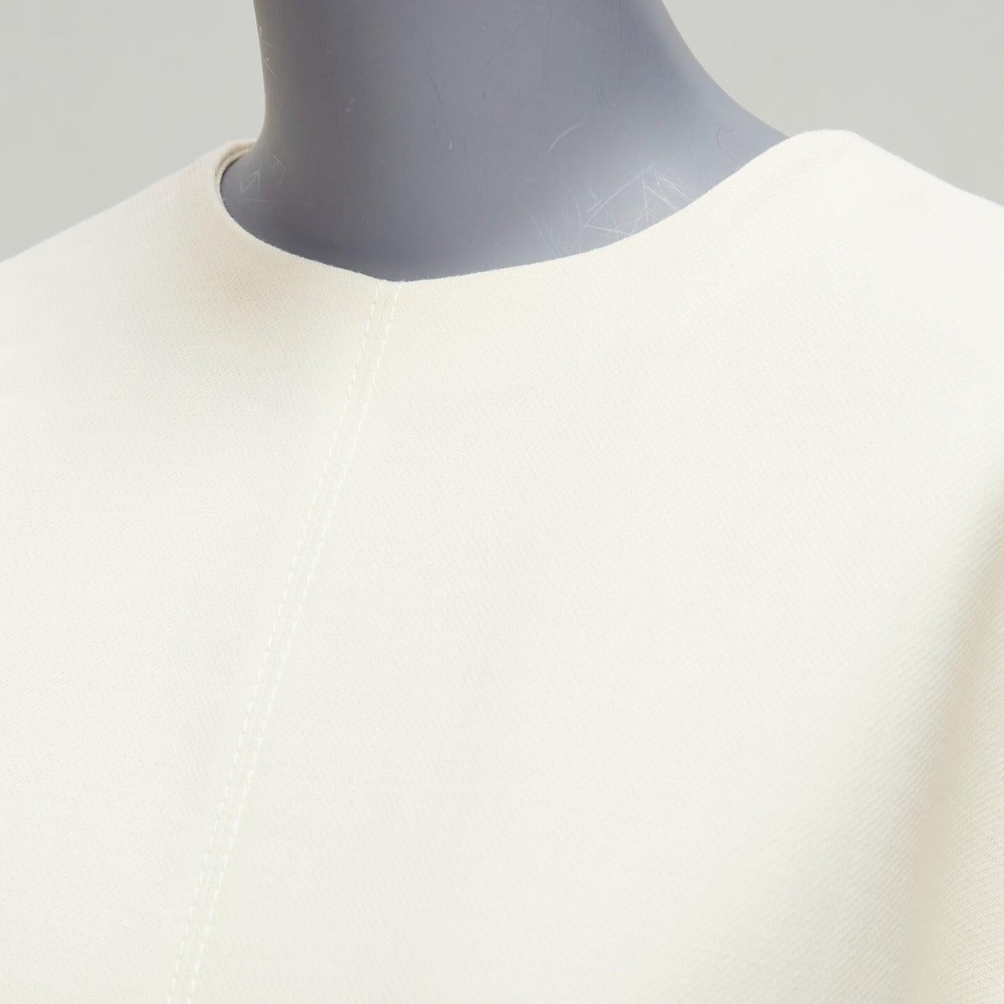 MARNI cream 100% virgin wool dolman panelled sleeves cocoon boxy top IT38 XS For Sale 2