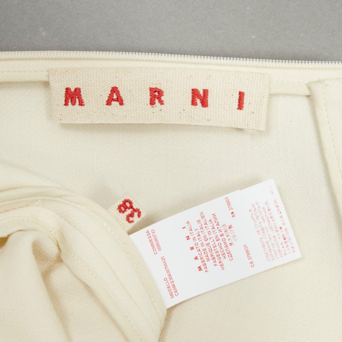 MARNI cream 100% virgin wool dolman panelled sleeves cocoon boxy top IT38 XS For Sale 4
