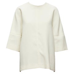 MARNI cream 100% virgin wool dolman panelled sleeves cocoon boxy top IT38 XS