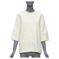 MARNI cream 100% virgin wool dolman panelled sleeves cocoon boxy top IT38 XS