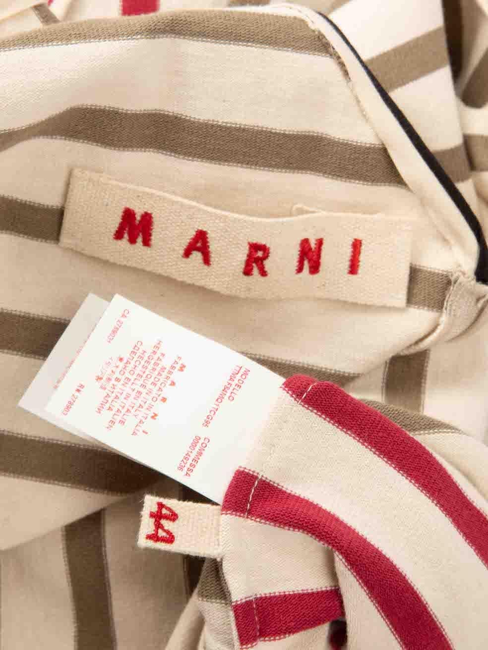 Women's Marni Cream Striped Sleeveless Tunic Top Size L For Sale