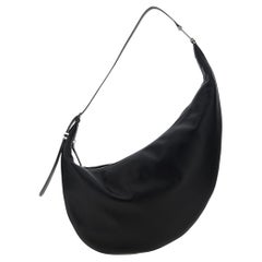 Marni Crescent-Shaped Leather Hobo Bag — Black