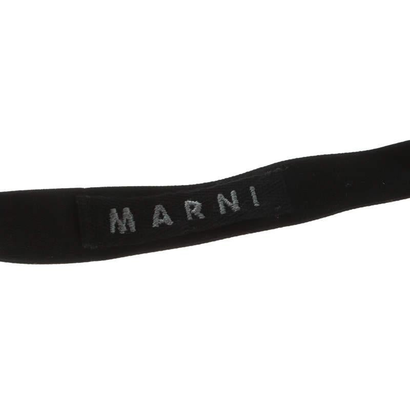 Marni Crystal & Resin Black Ribbon Tie-up Necklace In Good Condition In Dubai, Al Qouz 2