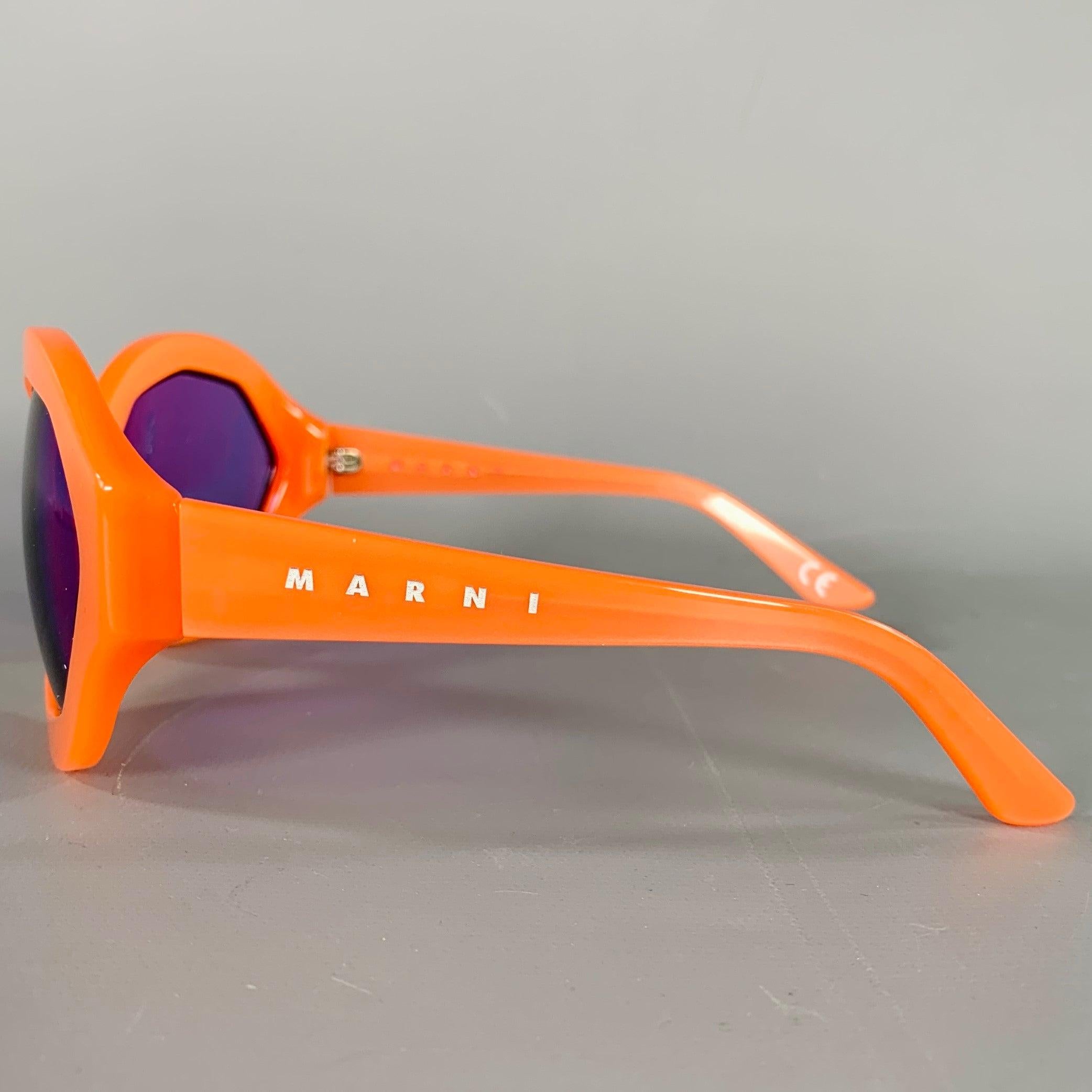 MARNI Cumulus Cloud Orange Acetate Sunglasses In Good Condition For Sale In San Francisco, CA