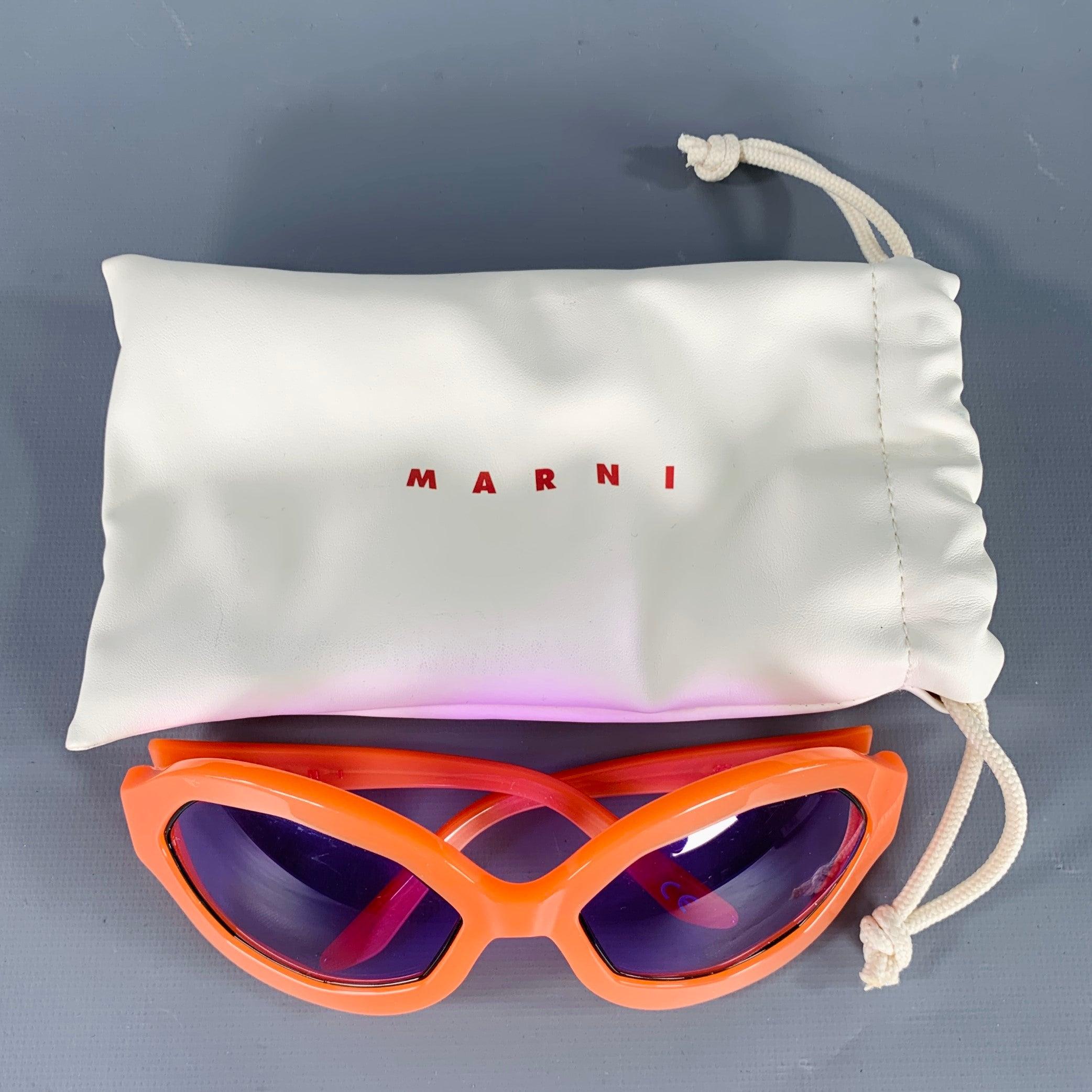 MARNI Cumulus Cloud Orange Acetate Sunglasses For Sale 2