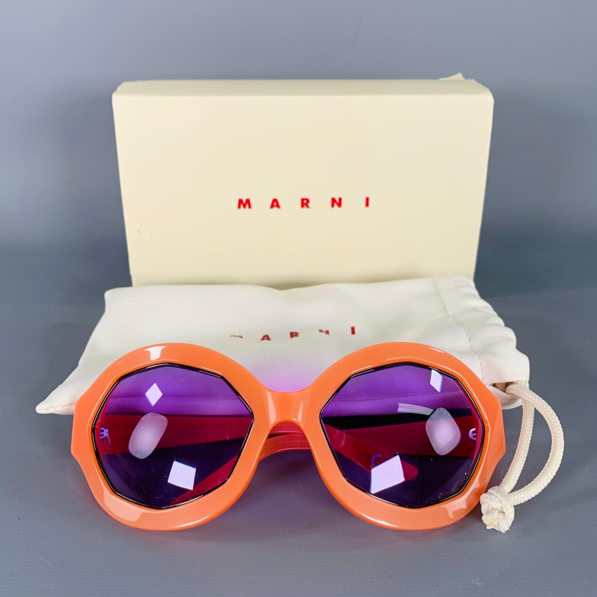 MARNI Cumulus Cloud Orange Acetate Sunglasses For Sale 3