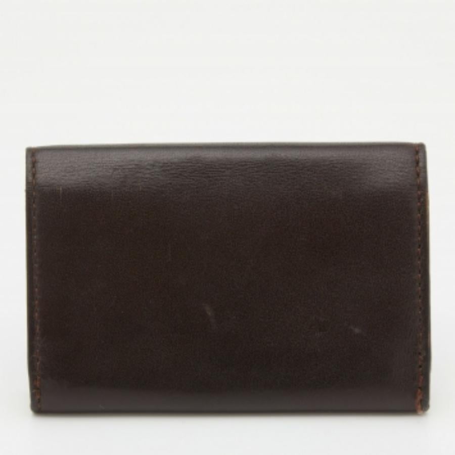 Nero Portacarte in pelle marrone scuro di Marni in vendita