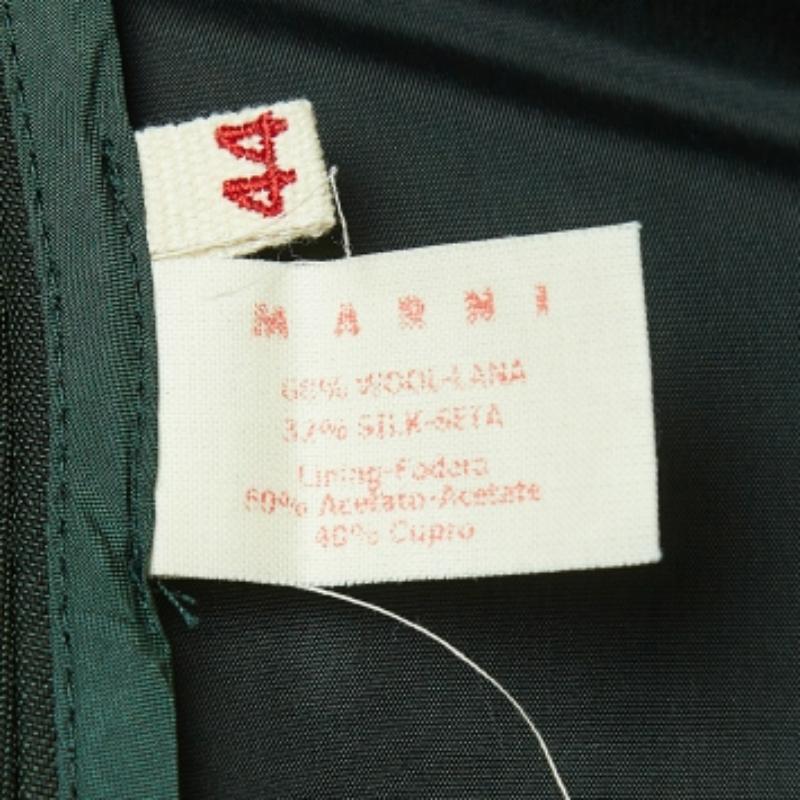 Marni Dunkelgrüner Midirock aus Wollmischung M (Schwarz) im Angebot