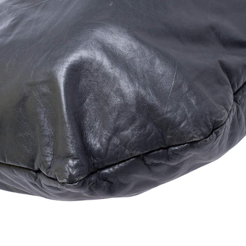 Marni Dark Grey Nappa Leather Drawstring Shoulder Bag For Sale 6