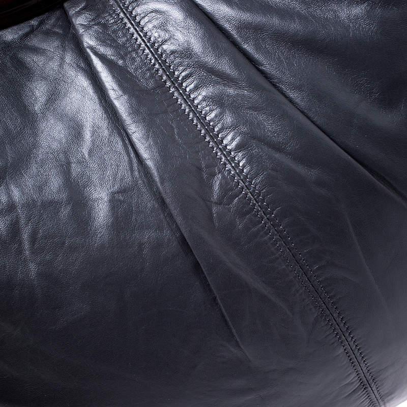 Marni Dark Grey Nappa Leather Drawstring Shoulder Bag For Sale 4
