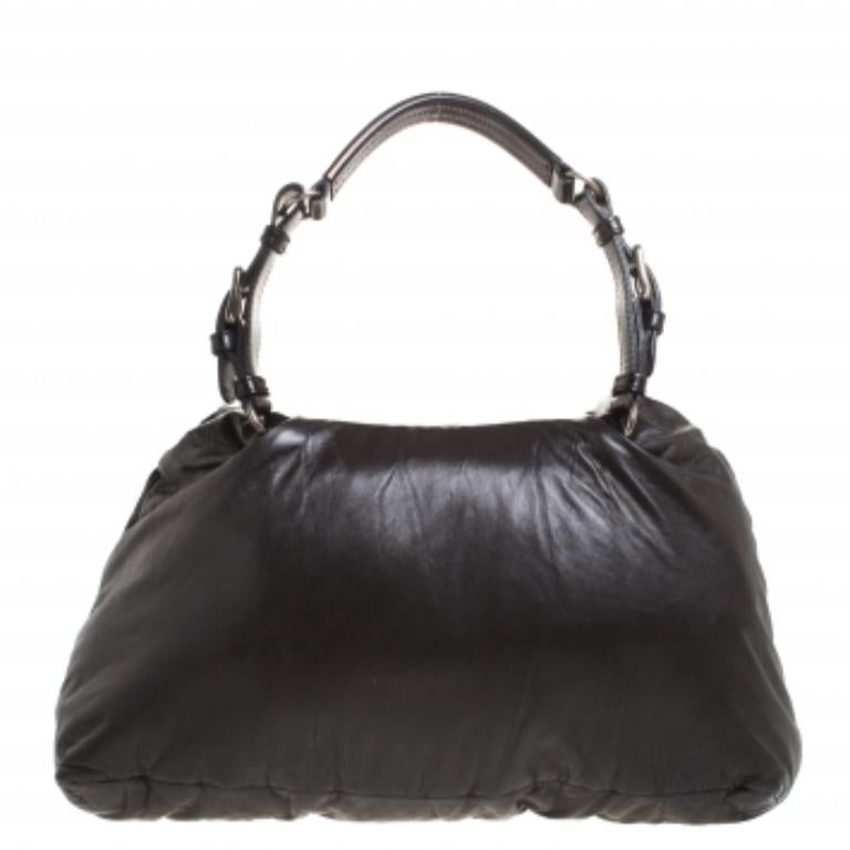 Marni Dark Grey Soft Leather Frame Flap Shoulder Bag en vente 2