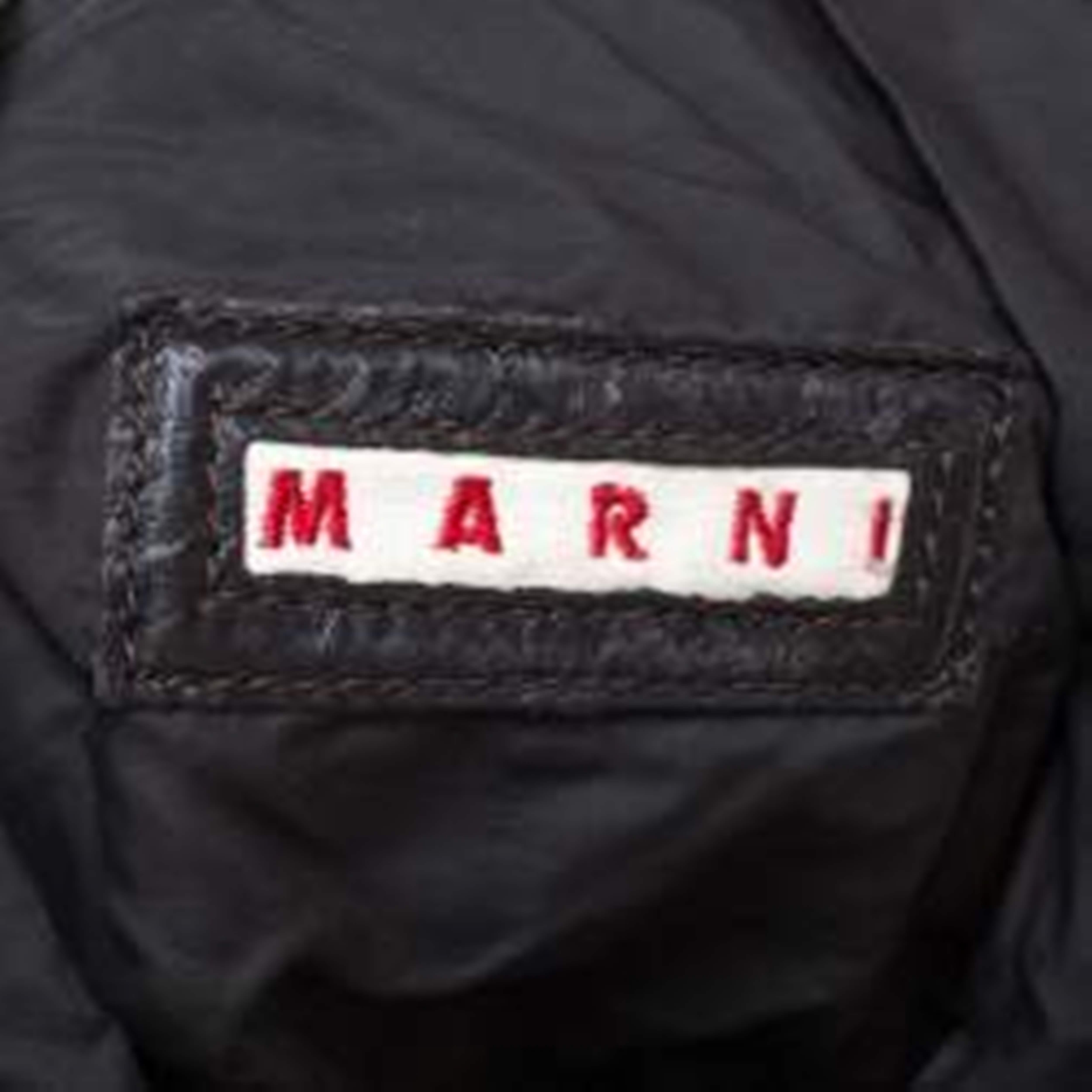Marni Dark Grey Soft Leather Frame Flap Shoulder Bag In Good Condition For Sale In Dubai, Al Qouz 2
