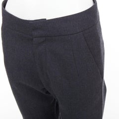 MARNI - Pantalon capri en sergé gris foncé à pinces et taille moyenne IT38 XS