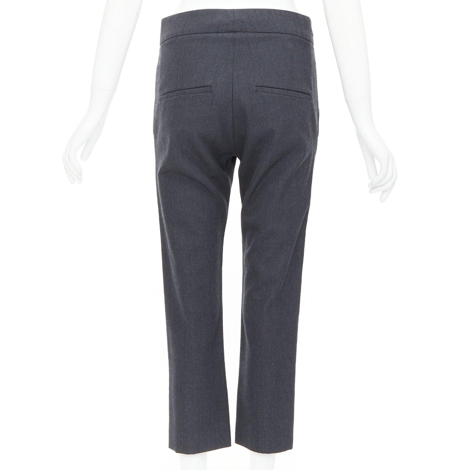Donna Marni, pantaloni capri in twill grigio scuro con pinces a vita media IT38 XS in vendita