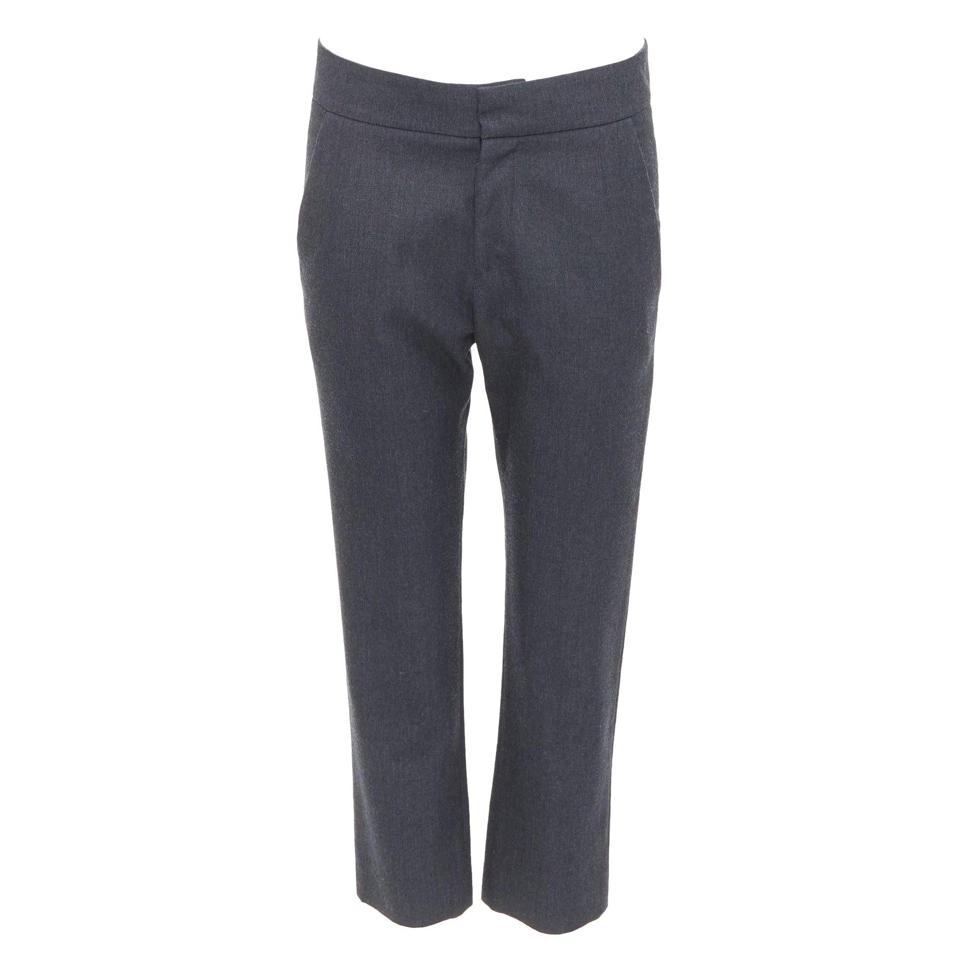 MARNI dark grey twill darted mid waisted cropped capri pants IT38 XS