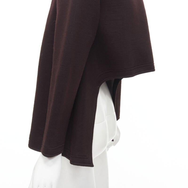 MARNI dark purple cotton wool silver ring cut out A-line cocoon jacket IT36 XS For Sale 5