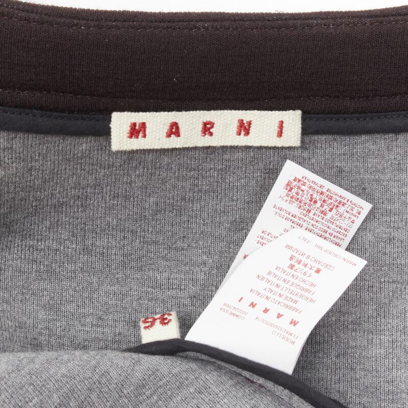 MARNI dark purple cotton wool silver ring cut out A-line cocoon jacket IT36 XS For Sale 6