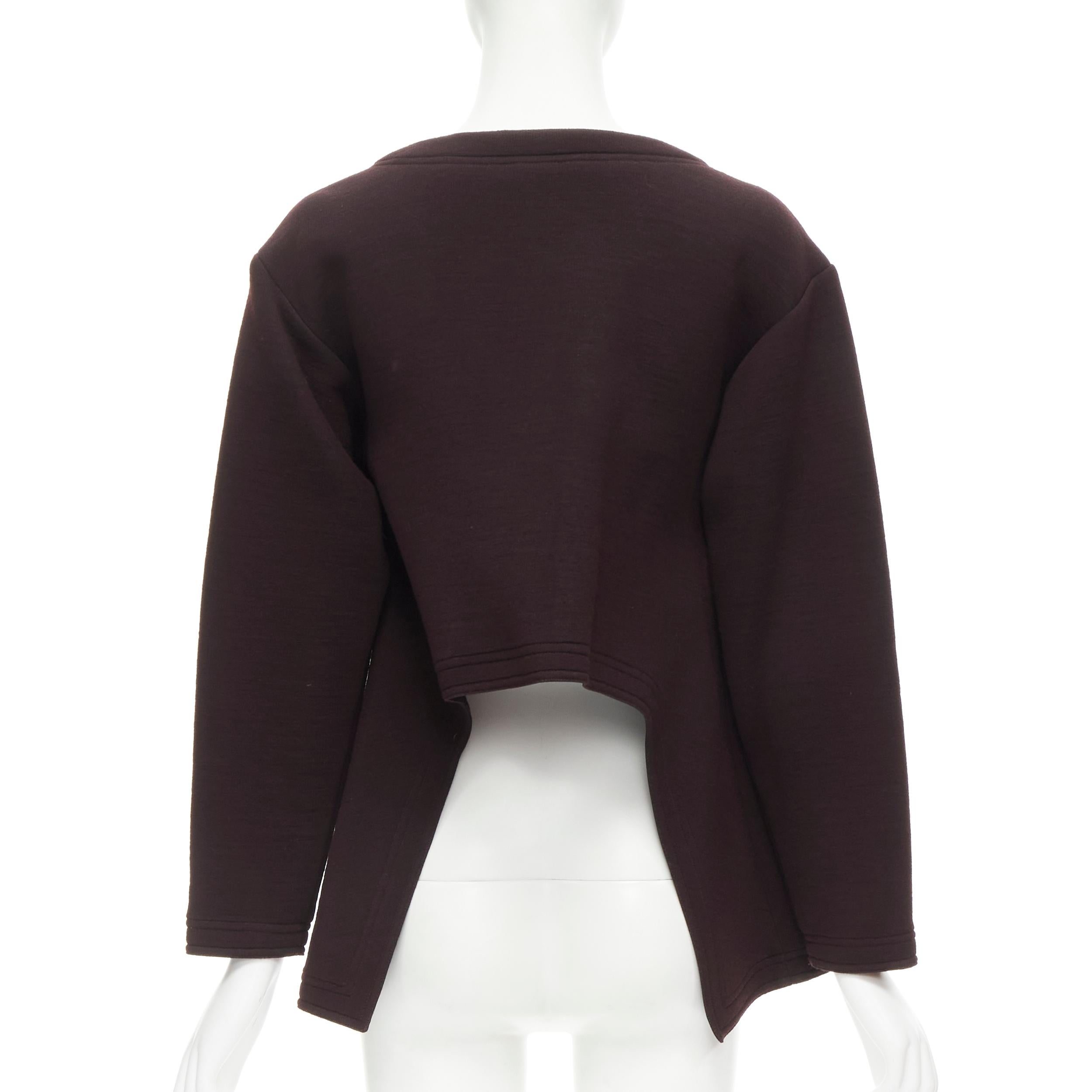 MARNI dark purple cotton wool silver ring cut out A-line cocoon jacket IT36 XS For Sale 1
