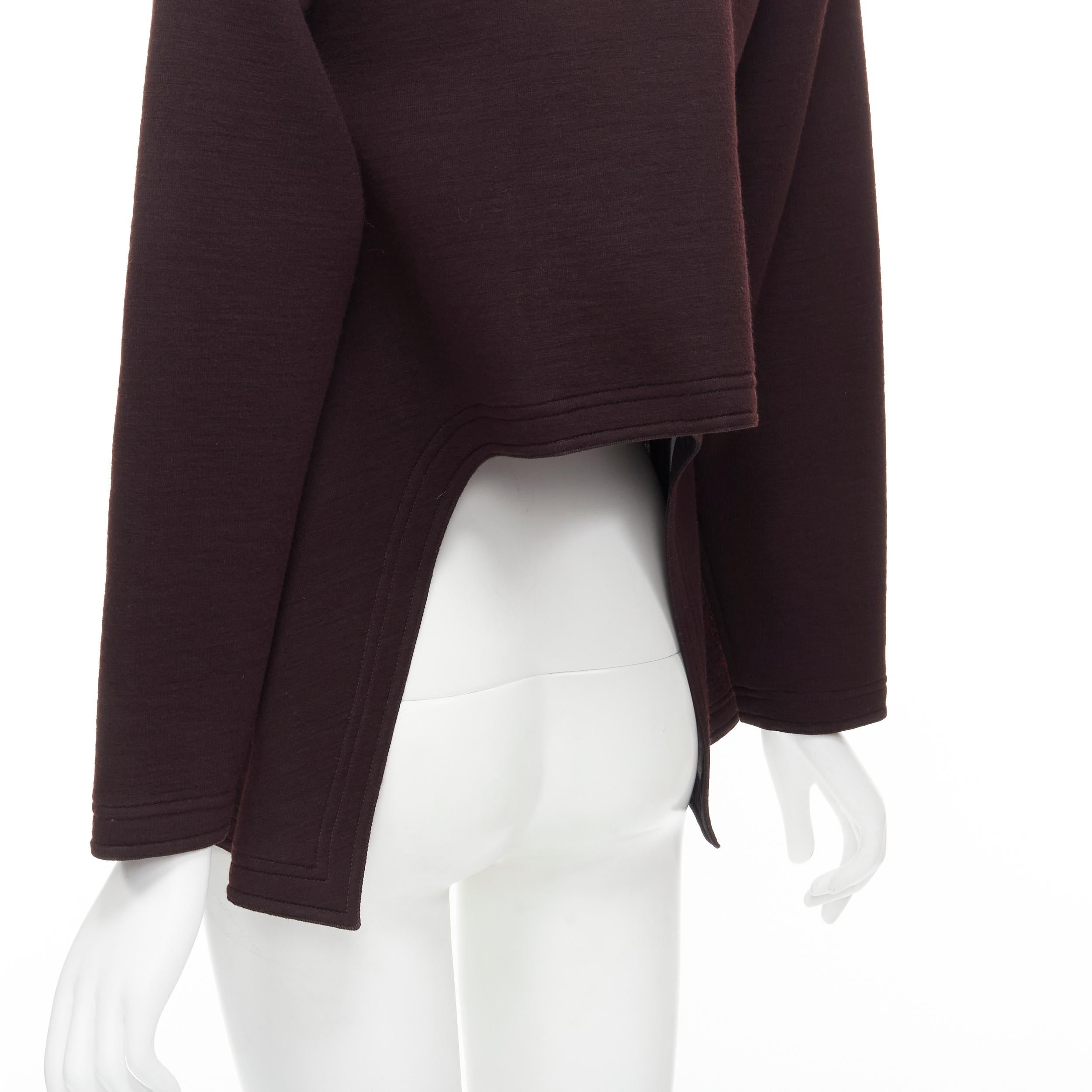 MARNI dark purple cotton wool silver ring cut out A-line cocoon jacket IT36 XS For Sale 3