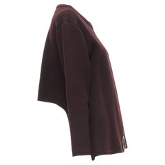 MARNI dark purple cotton wool silver ring cut out A-line cocoon jacket IT36 XS