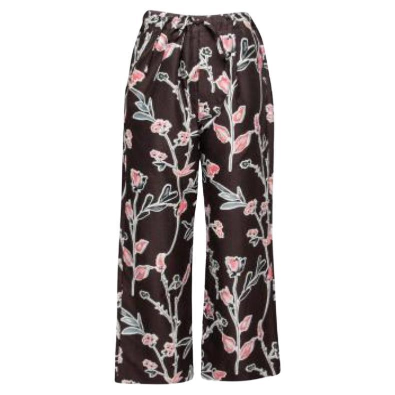 Pantalon large Marni Honan Kew imprimé en coton et soie, foncé, taille S