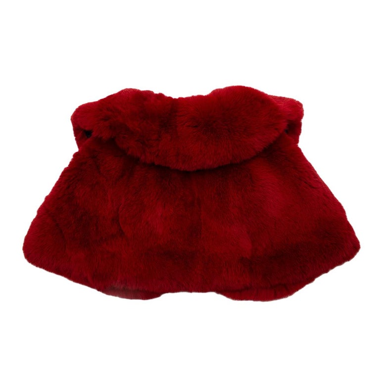 Marni Deep Red Rabbit Fur Puritan Collar Cape - ONE SIZE In New Condition For Sale In London, GB