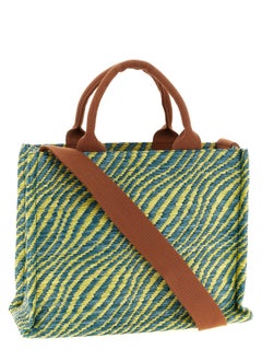 Marni Diagonal Striped Woven Polyamide Tote Bag — Multicolor