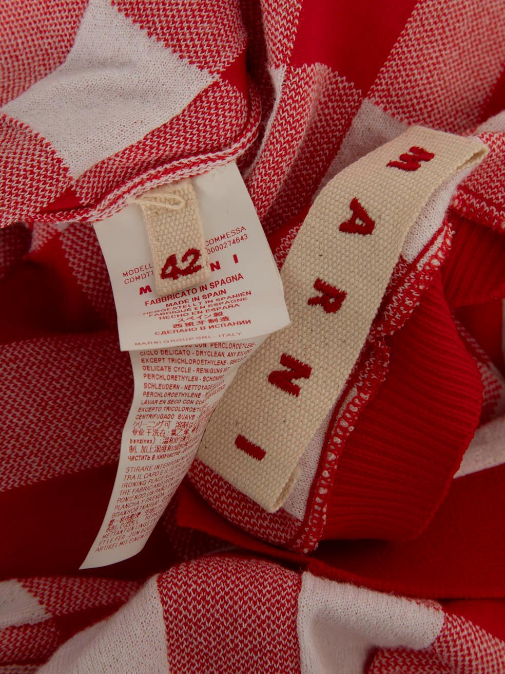 Cardigan à motif vichy à double rabat Marni Taille M Pour femmes en vente