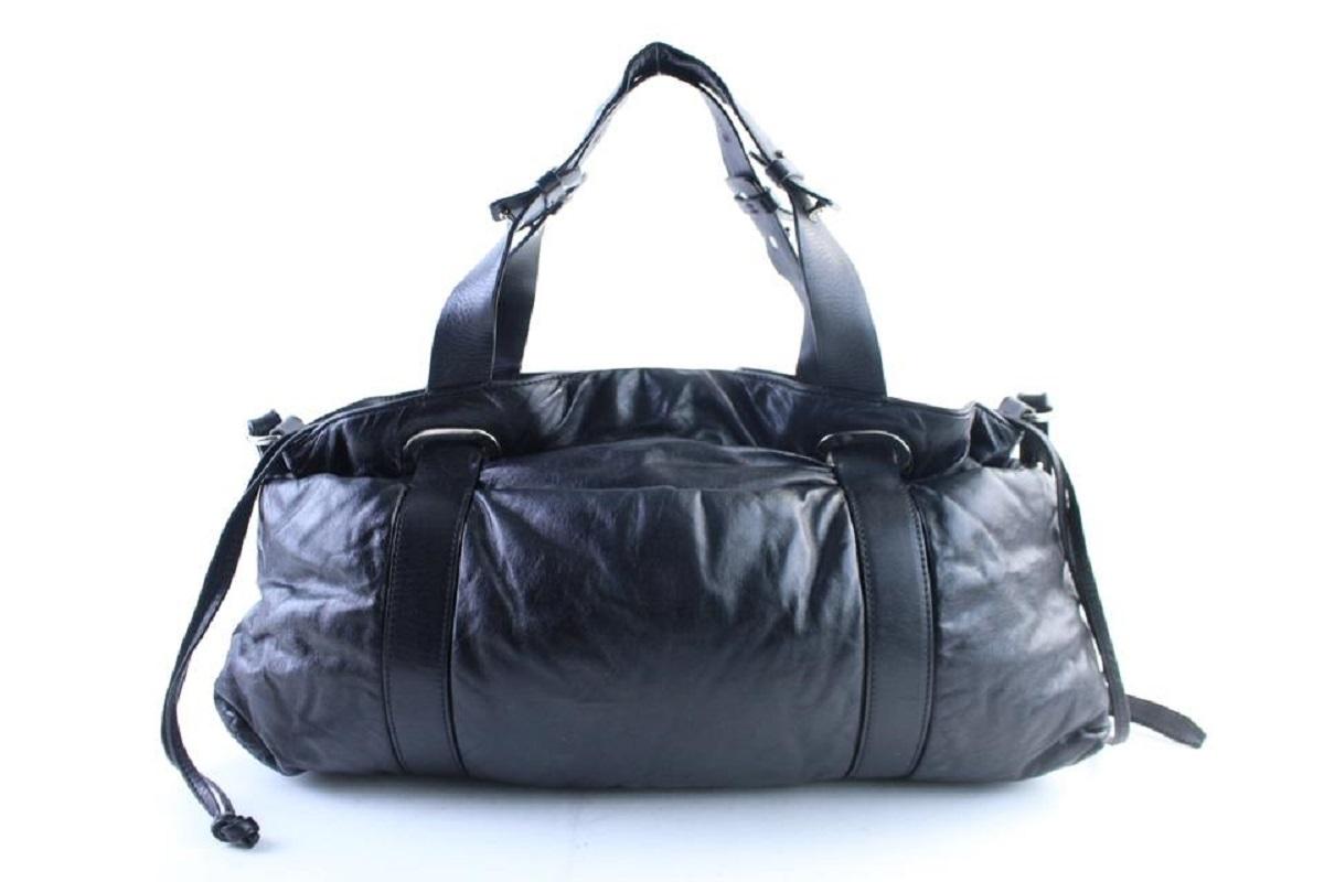 Marni Duffle Boston 2way with Strap 30mr0703 Black Leather Weekend/Travel Bag 1
