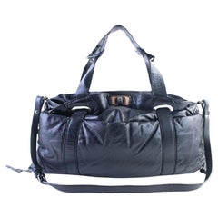 Marni Duffle Boston 2way with Strap 30mr0703 Black Leather Weekend/Travel Bag