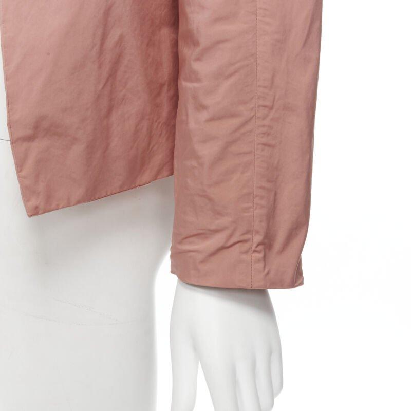 MARNI dusty blush pink polyamide nylon spread collar blazer jacket IT40 XS For Sale 6