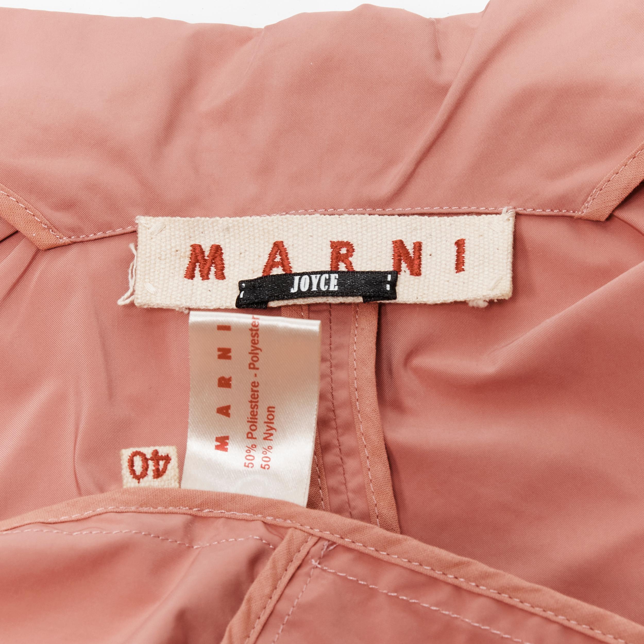 MARNI dusty blush pink polyamide nylon spread collar blazer jacket IT40 XS For Sale 6