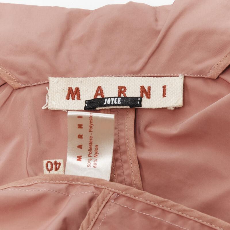 MARNI dusty blush pink polyamide nylon spread collar blazer jacket IT40 XS For Sale 7