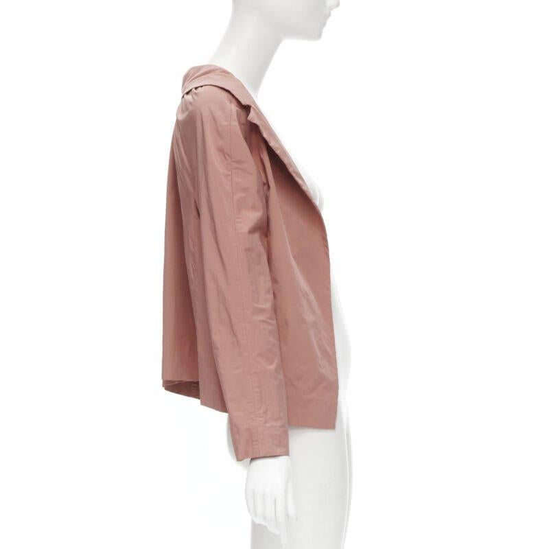 Beige MARNI dusty blush pink polyamide nylon spread collar blazer jacket IT40 XS For Sale