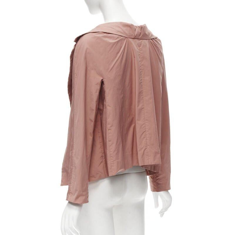 Women's MARNI dusty blush pink polyamide nylon spread collar blazer jacket IT40 XS For Sale