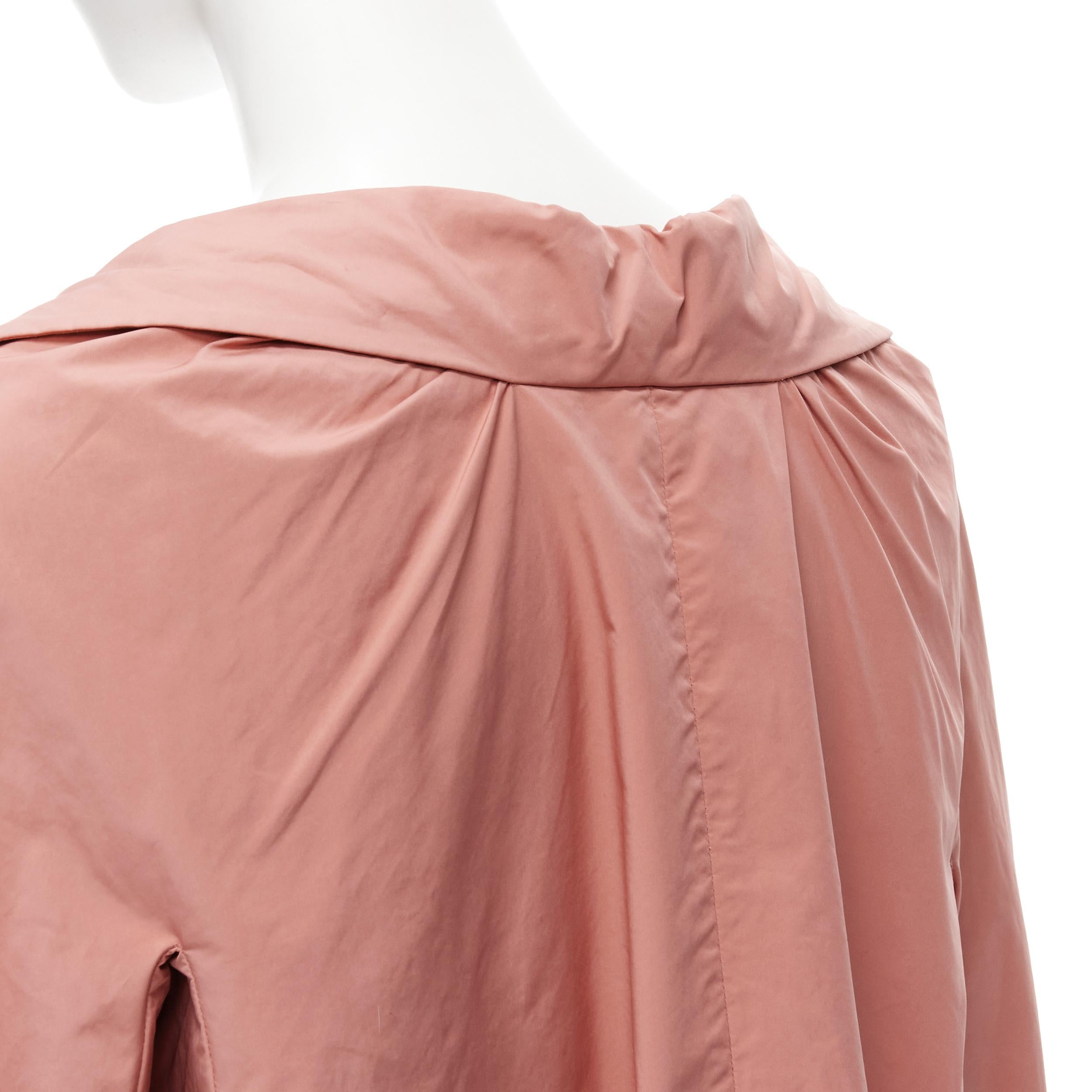 MARNI dusty blush pink polyamide nylon spread collar blazer jacket IT40 XS For Sale 2