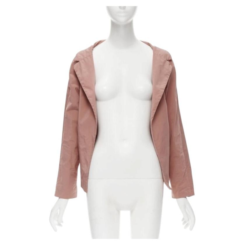 Pre-owned Marni Dusty Blush Pink Polyamide Nylon Spread Collar Blazer Jacket It40 Xs