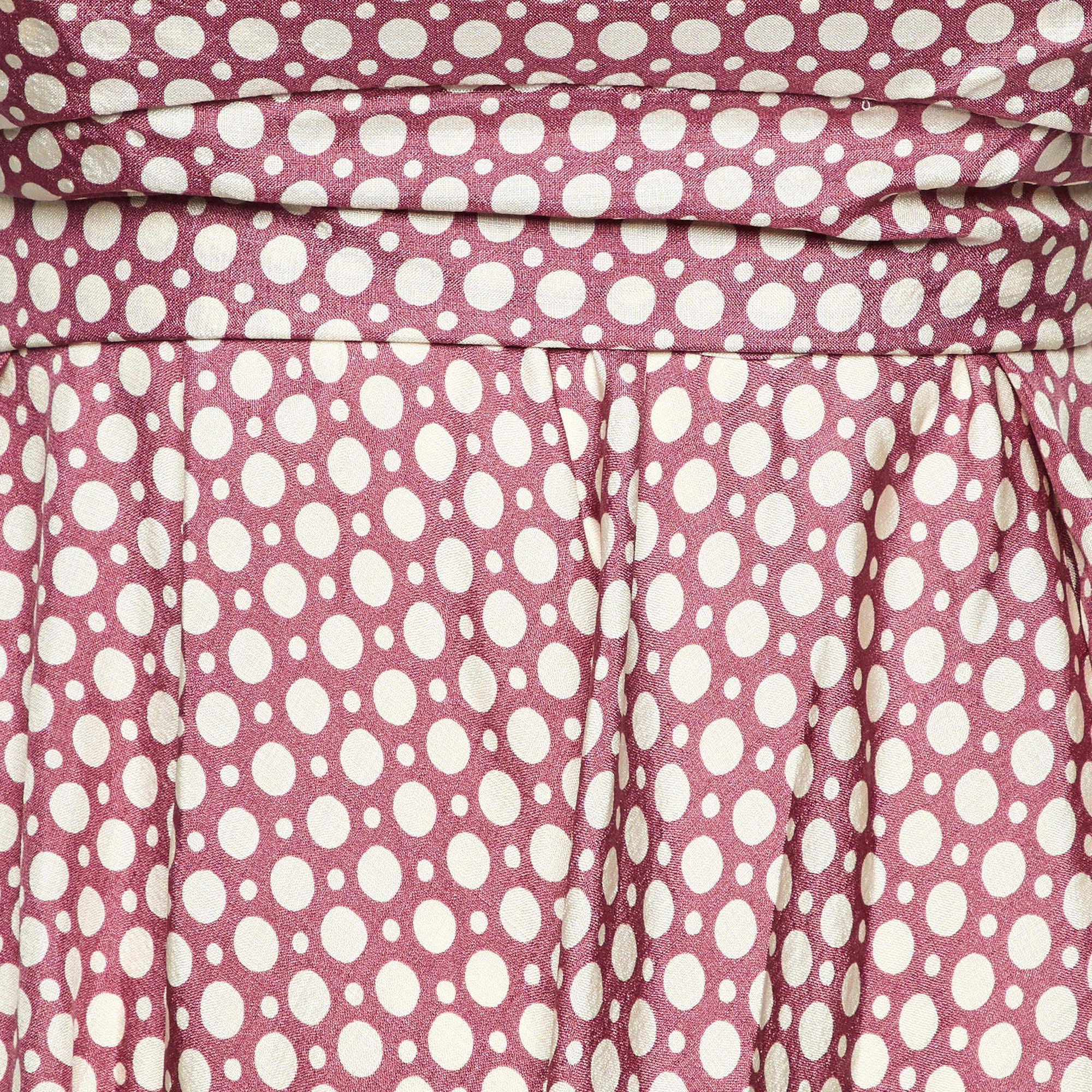 Beige Marni Dusty Pink Dot Dot Print Waist Tie-Up Top S en vente