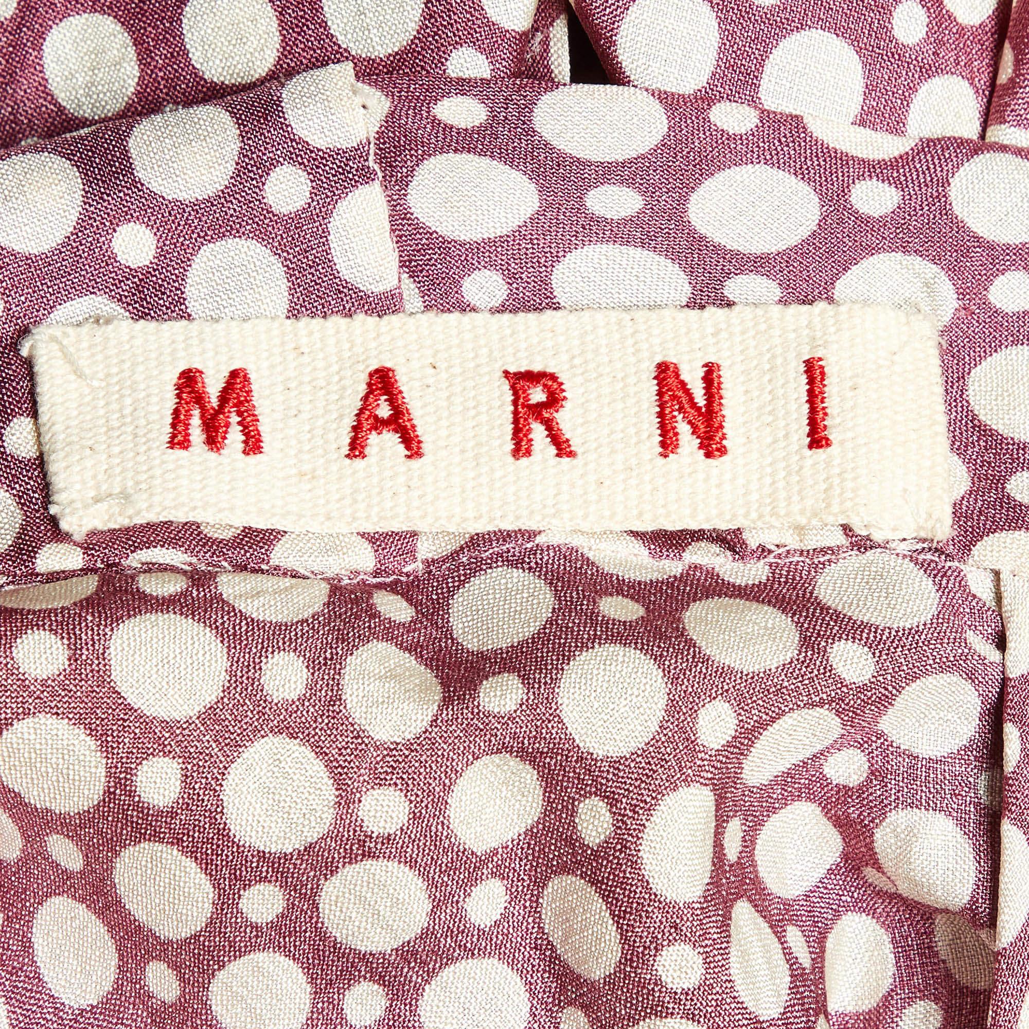 Marni Dusty Pink Dot Dot Print Waist Tie-Up Top S Excellent état - En vente à Dubai, Al Qouz 2