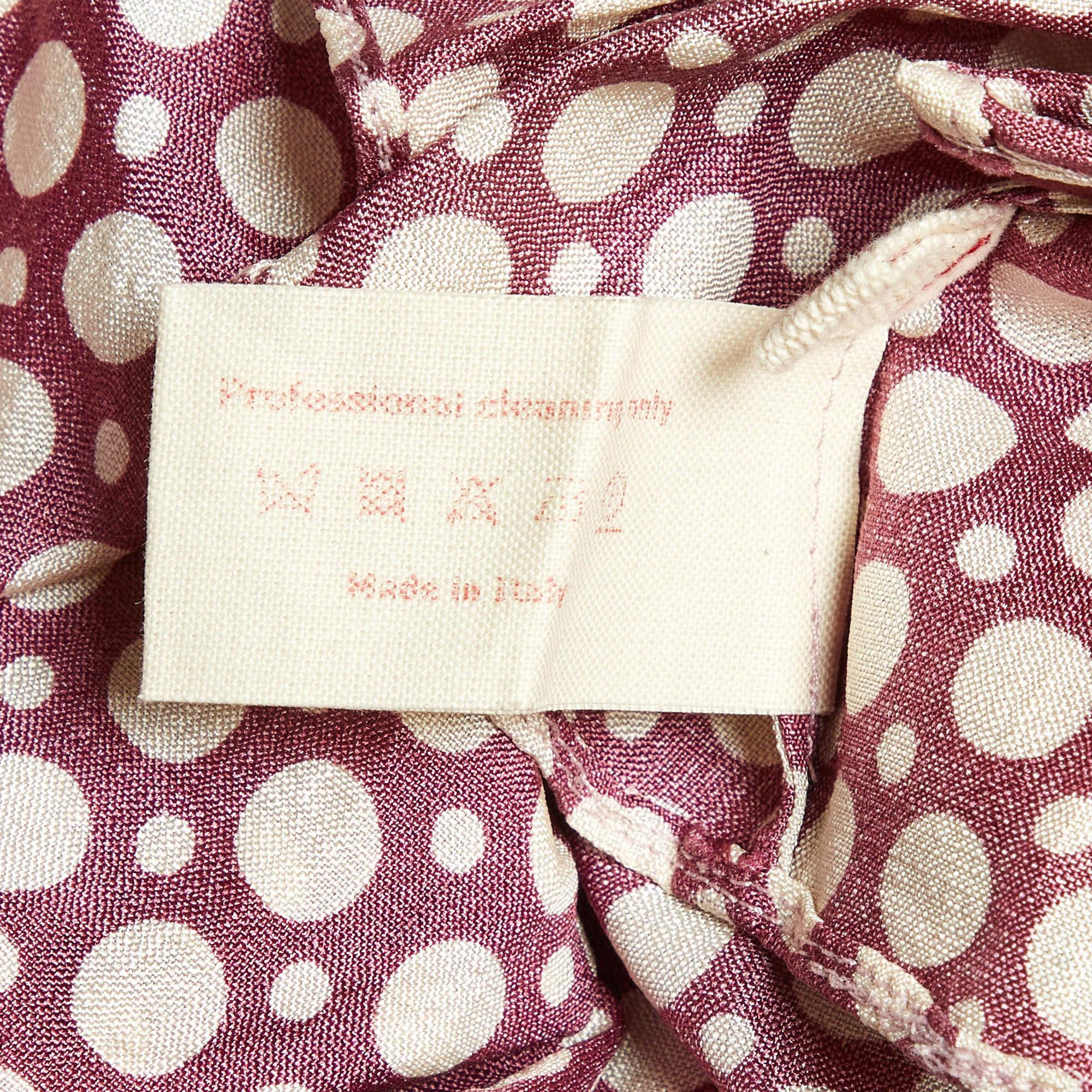 Marni Dusty Pink Dot Dot Print Waist Tie-Up Top S en vente 1