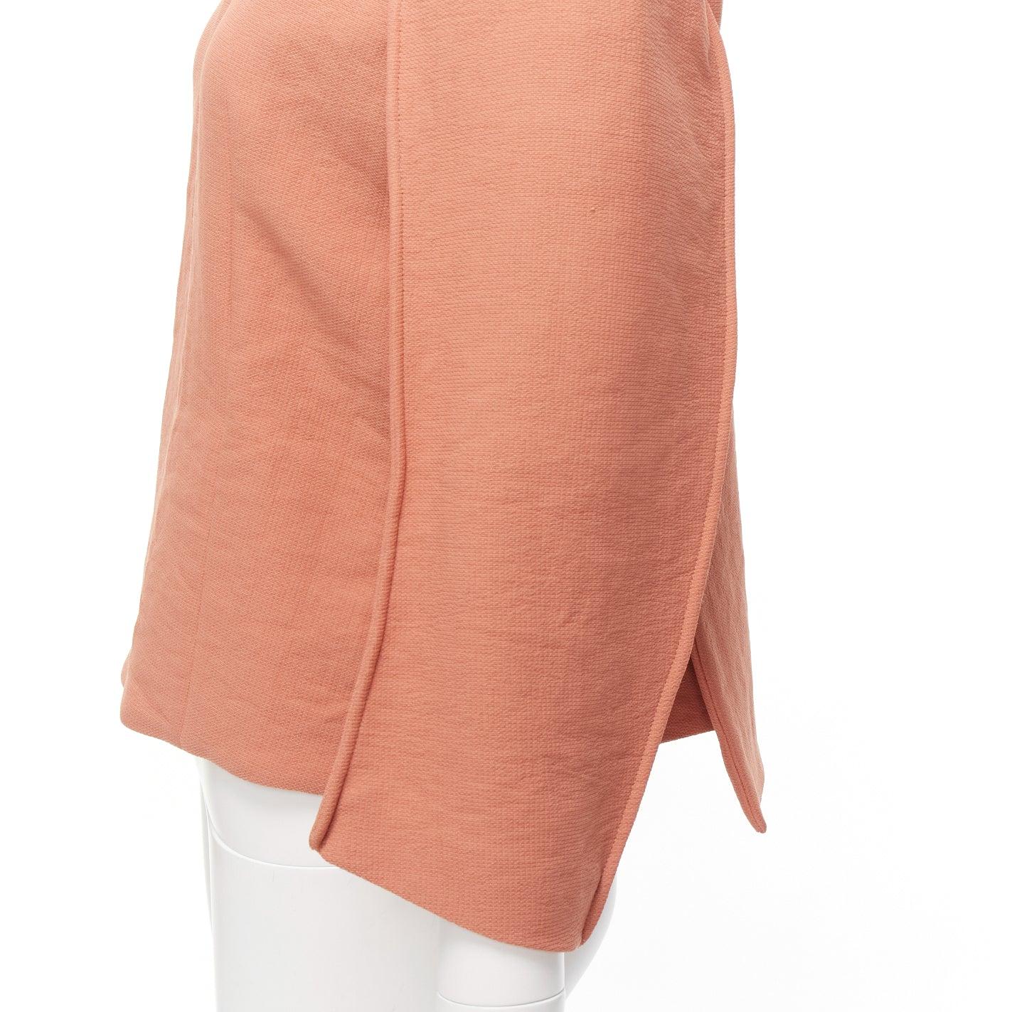 Orange MARNI dusty pink reverse piped 3/4 sleeves crew neck top IT42 M For Sale