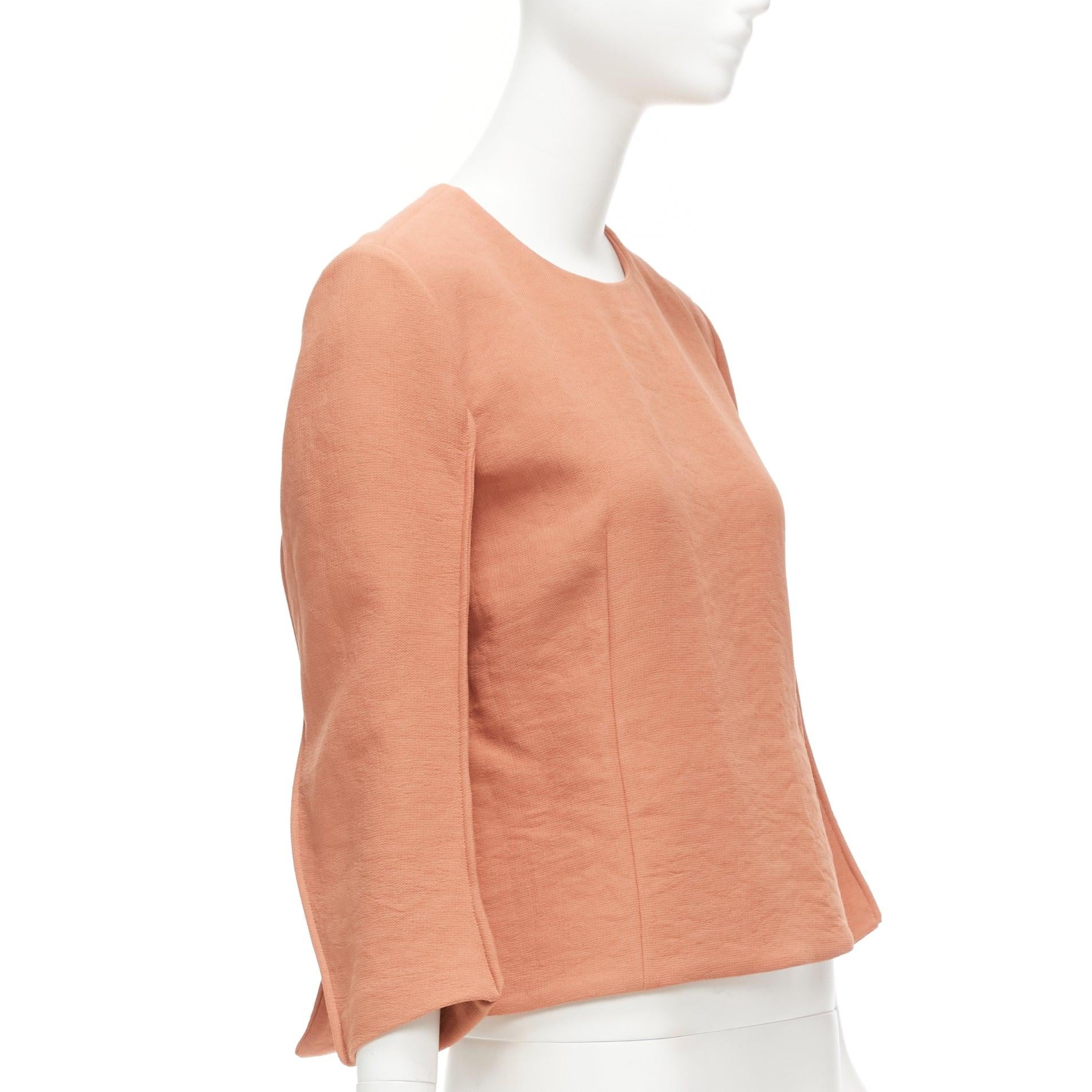 MARNI dusty pink reverse piped 3/4 sleeves crew neck top IT42 M In Good Condition For Sale In Hong Kong, NT
