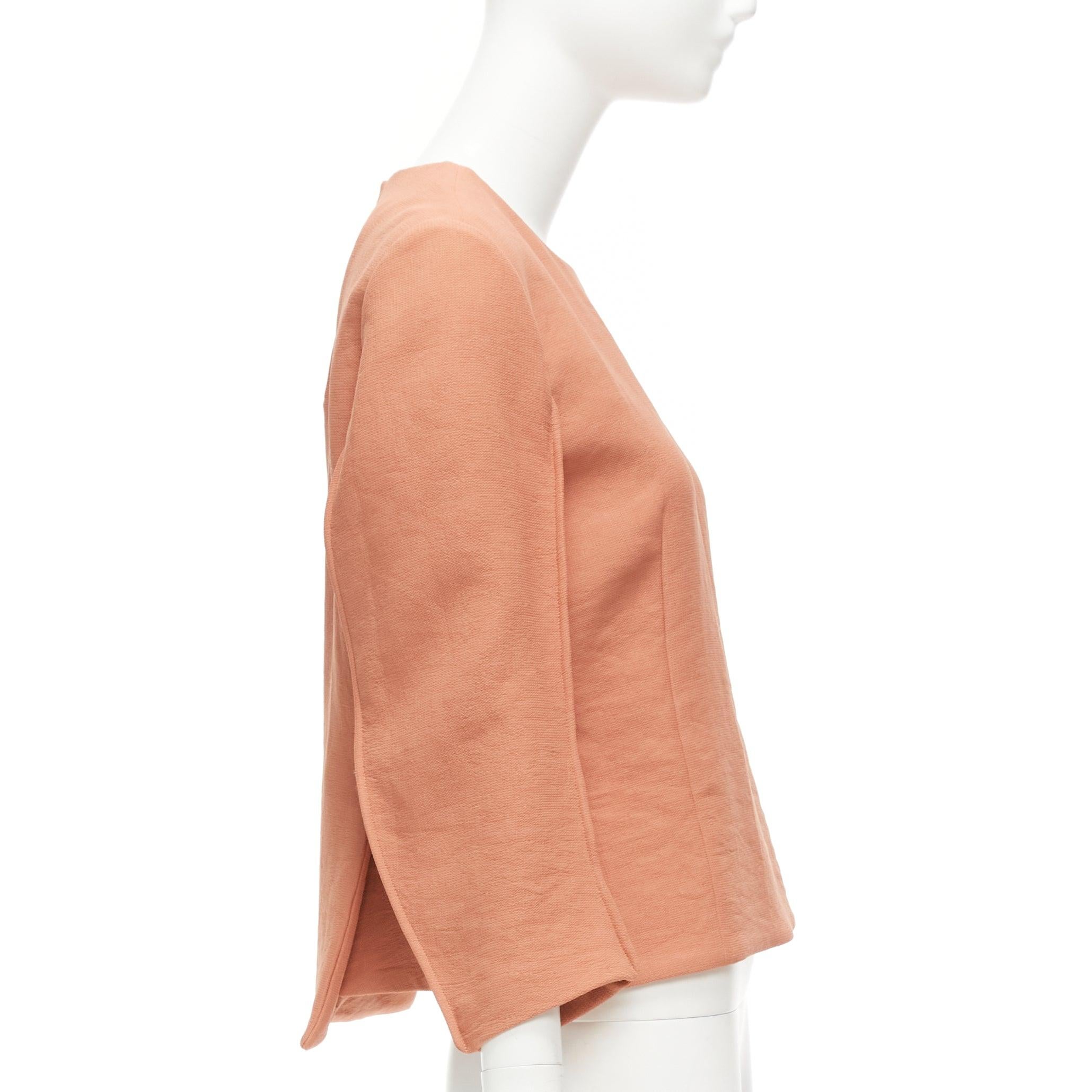 MARNI dusty pink reverse piped 3/4 sleeves crew neck top IT42 M For Sale 1