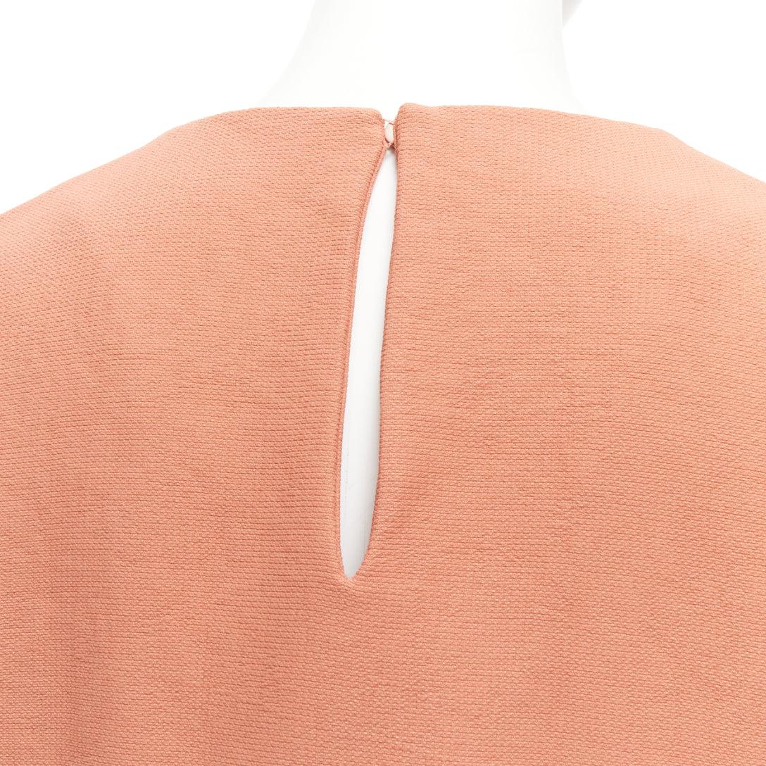MARNI dusty pink reverse piped 3/4 sleeves crew neck top IT42 M For Sale 3