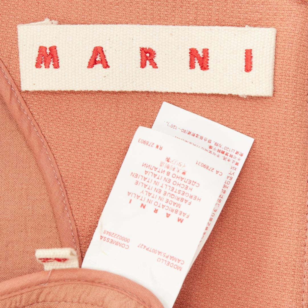 MARNI dusty pink reverse piped 3/4 sleeves crew neck top IT42 M For Sale 3