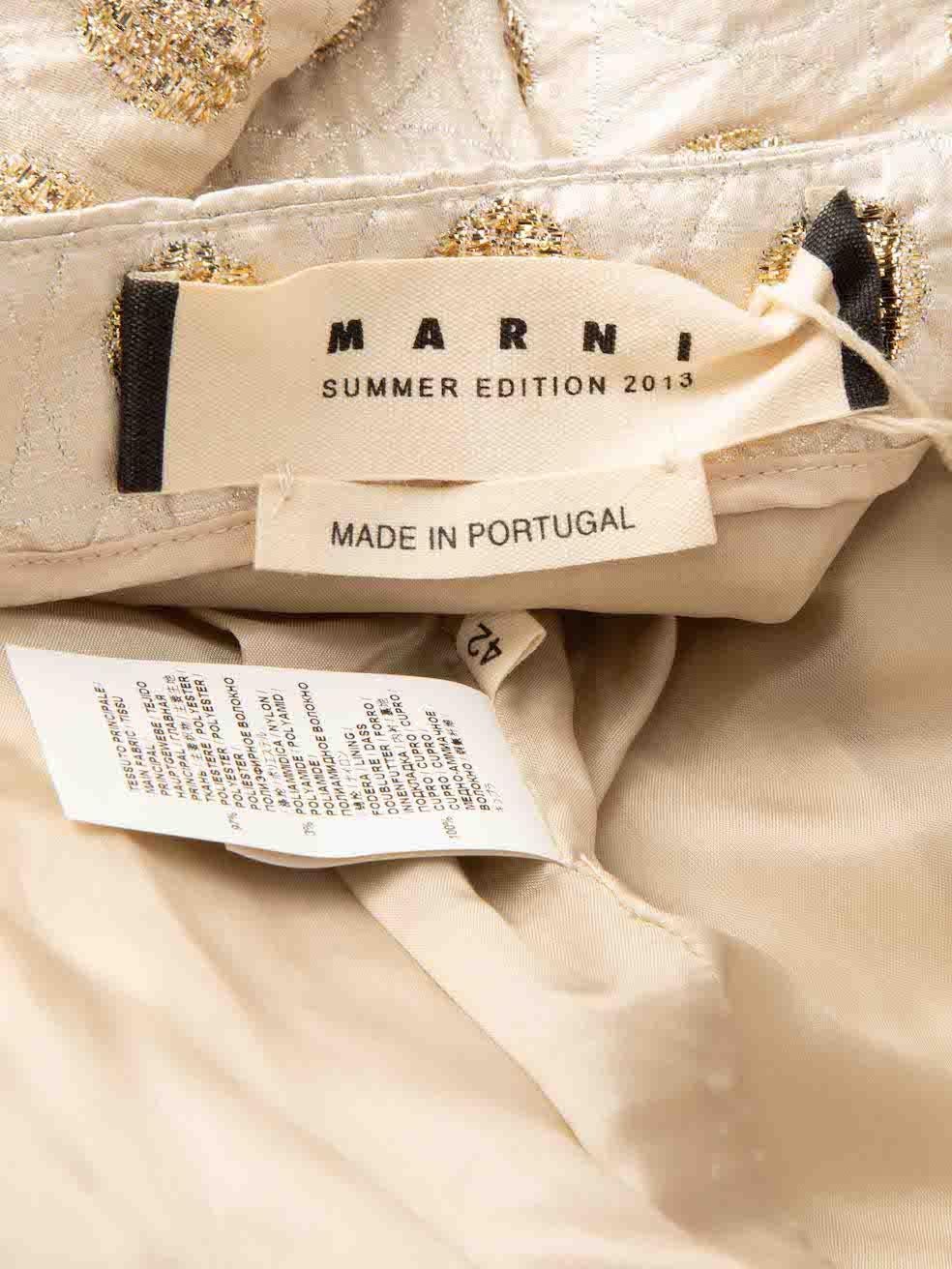 Marni Ecru Metallic Hemd mit Polkadot-Muster Größe M im Angebot 2